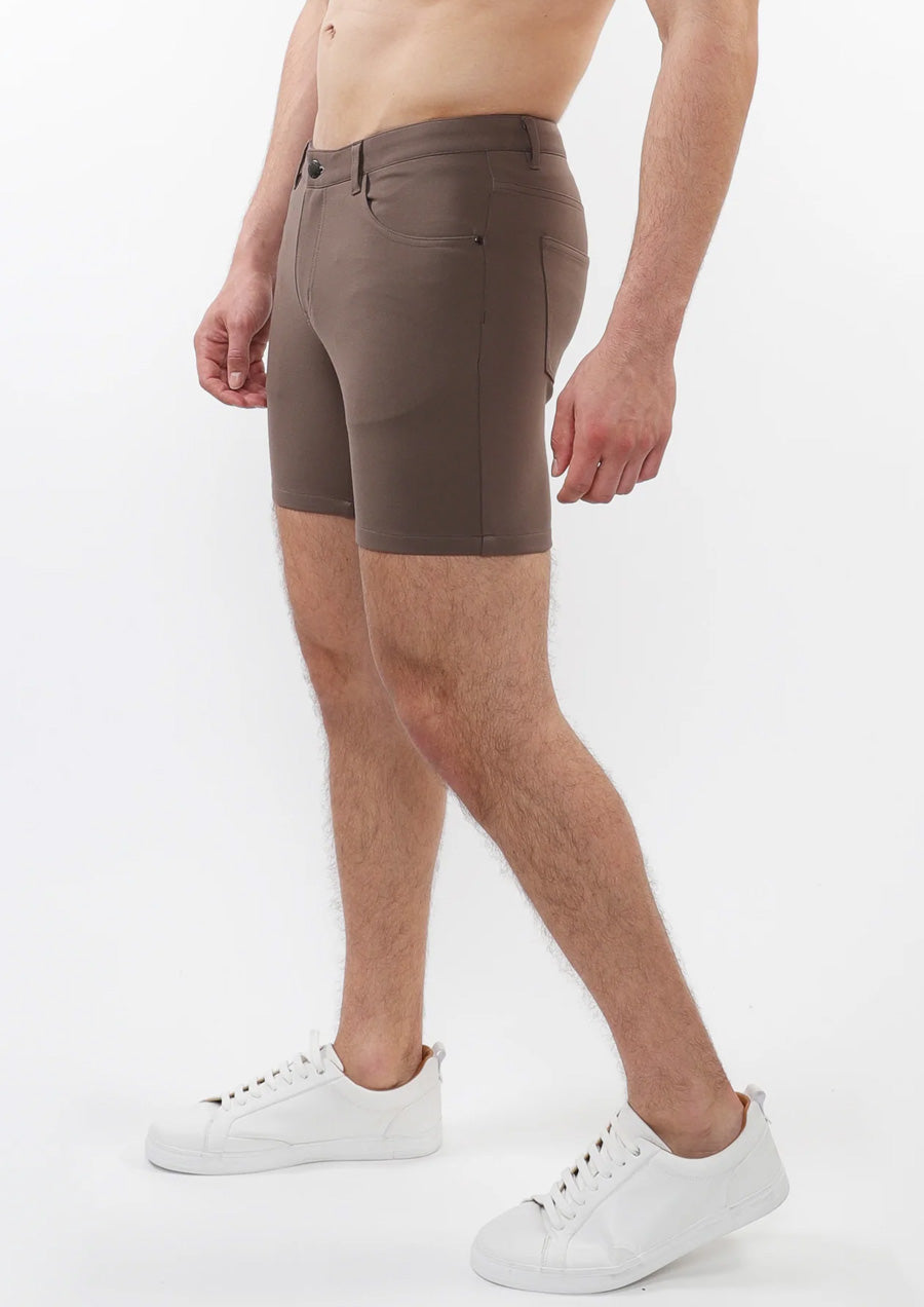 Stretch Knit Shorts (5" inseam) (Umber)