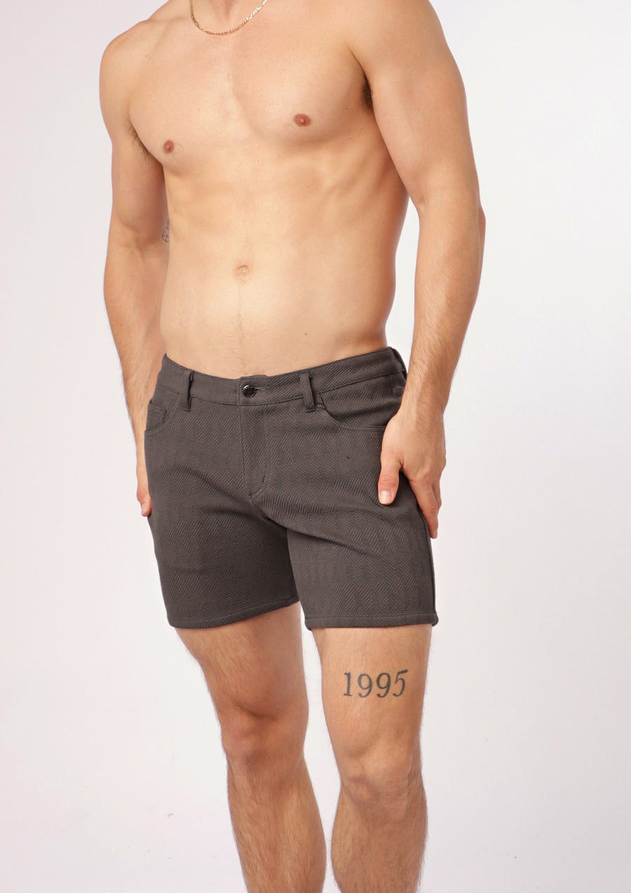 Jacquard Stretch Knit Shorts (Obsidian Zigzag)