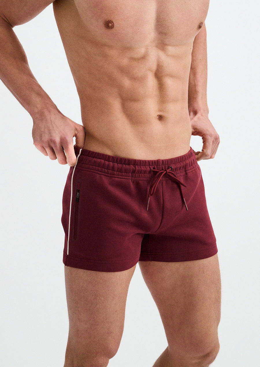 3.5" Retro Knit Gym Shorts (Wine)