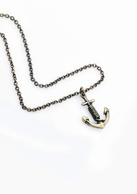 Antique Gold Plated Stainless Steel Anchor Pendant