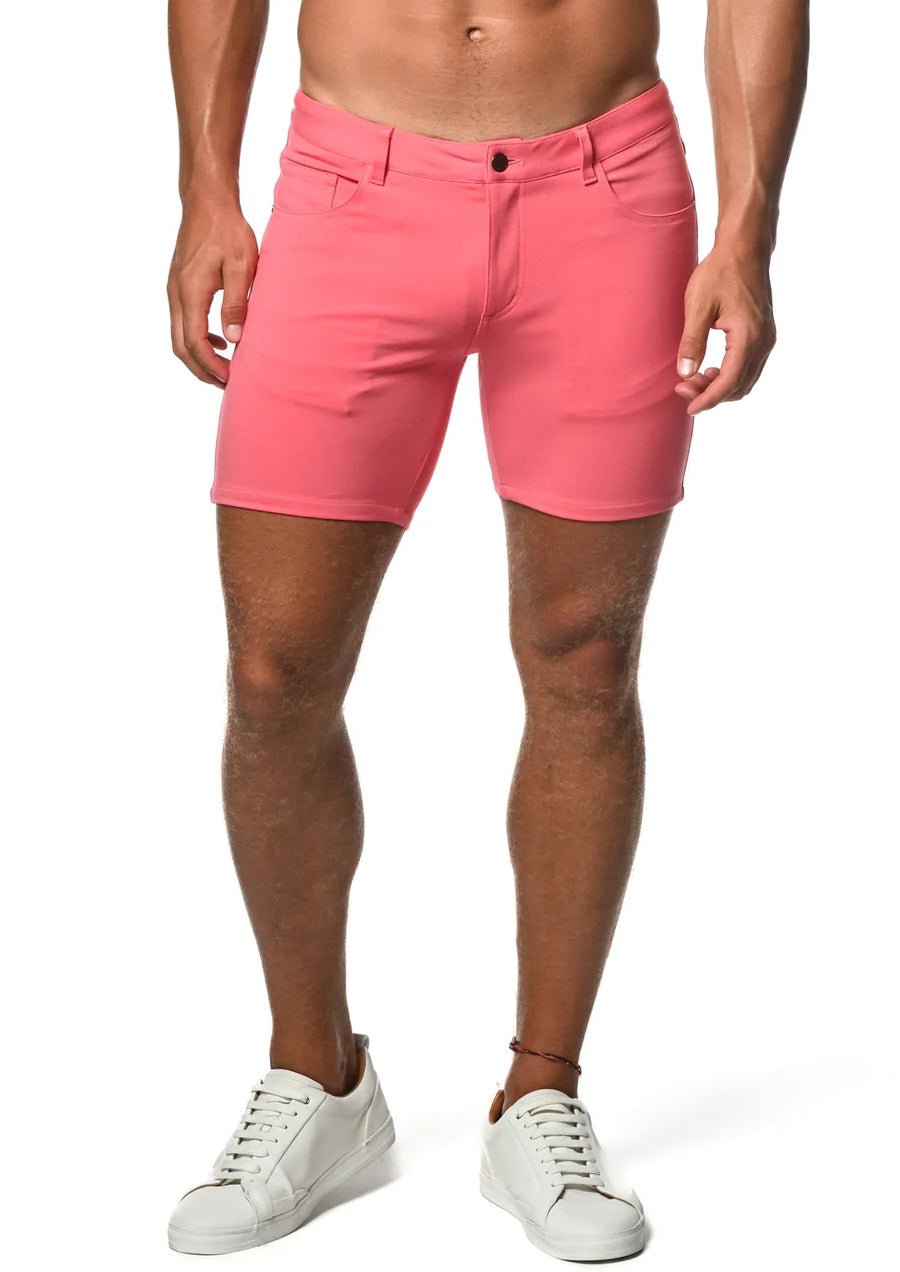 Stretch Knit Shorts (5" inseam) (Pink Jelly)