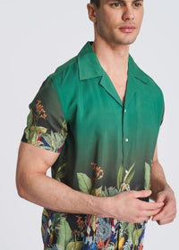 Modal Border Shirt (Emerald Flora)