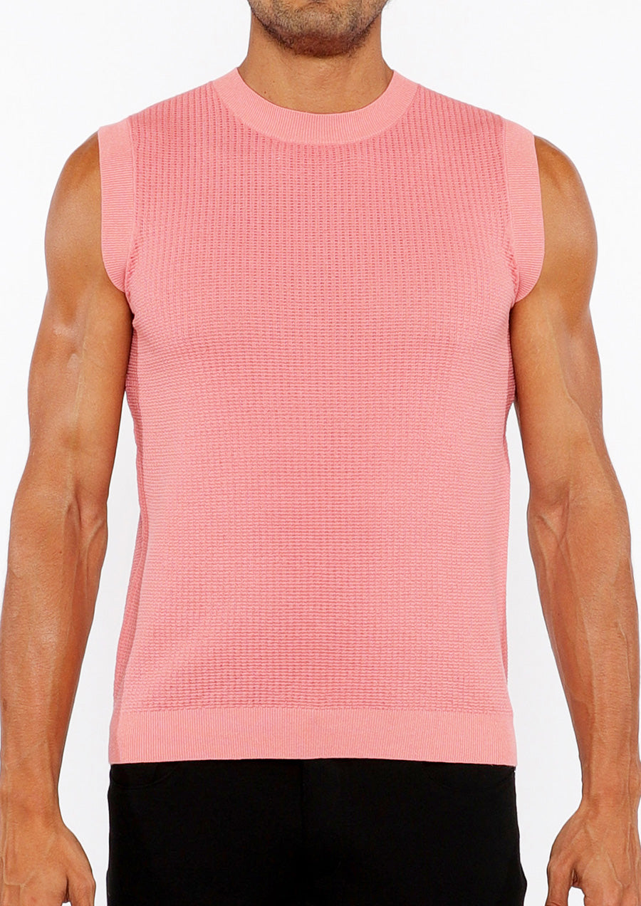 Open Knit Vest (Coral)
