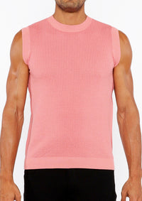 Open Knit Vest (Coral)