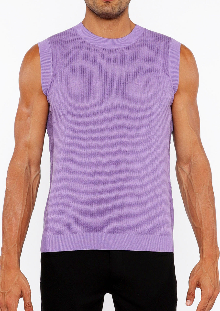 Open Knit Vest (Lilac)