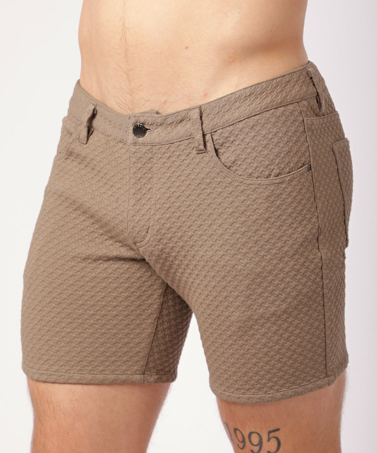 Textured Jacquard Knit Shorts (Battallion)