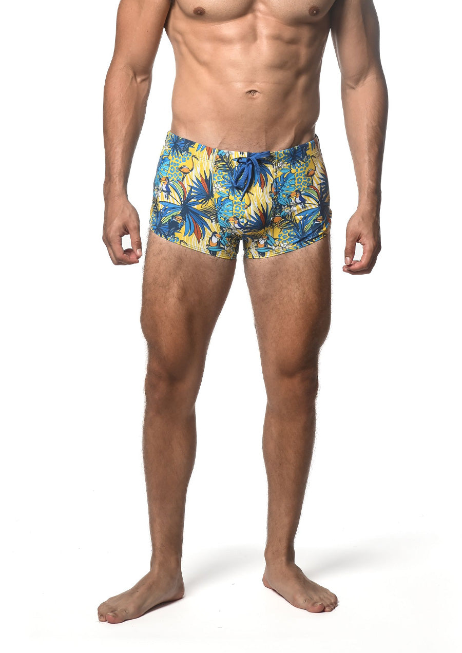 Printed Swim Trunks (Royal/Gold Jungle)
