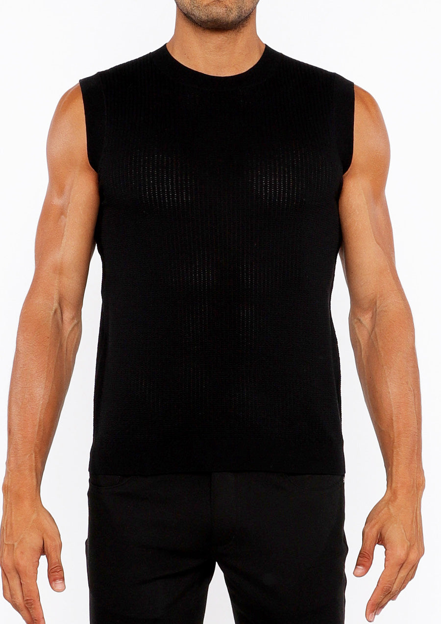 Open Knit Vest (Midnight)