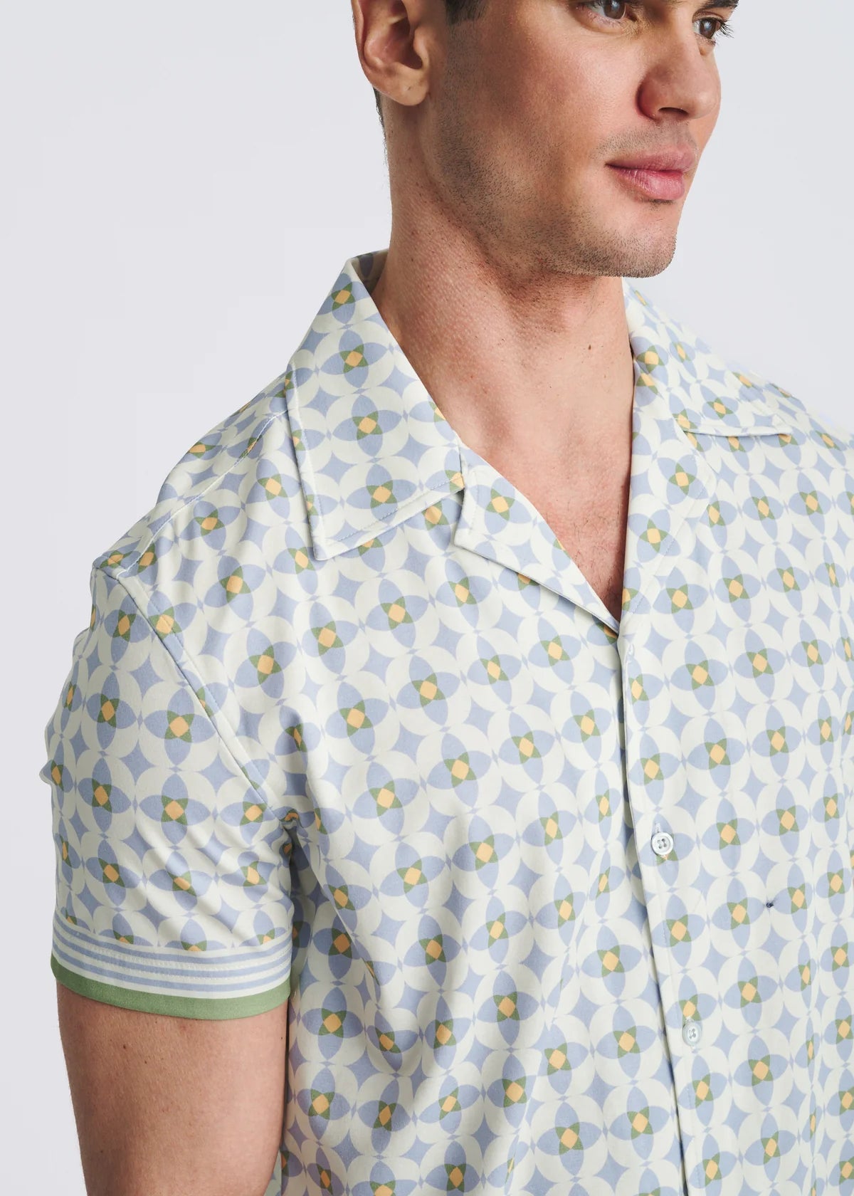 Modal Border Shirt (Slate/Latte)