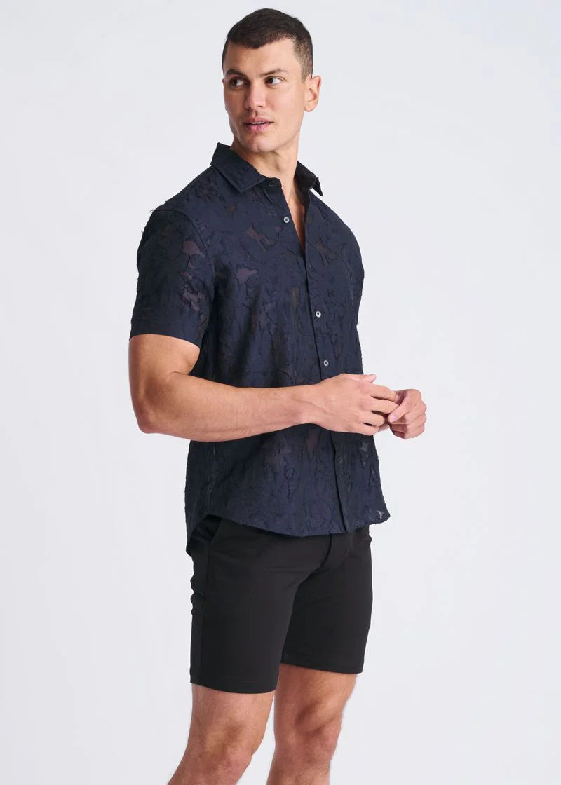 Lightweight Jacquard Shirt (Navy)