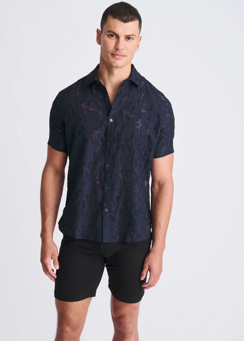 Lightweight Jacquard Shirt (Navy)
