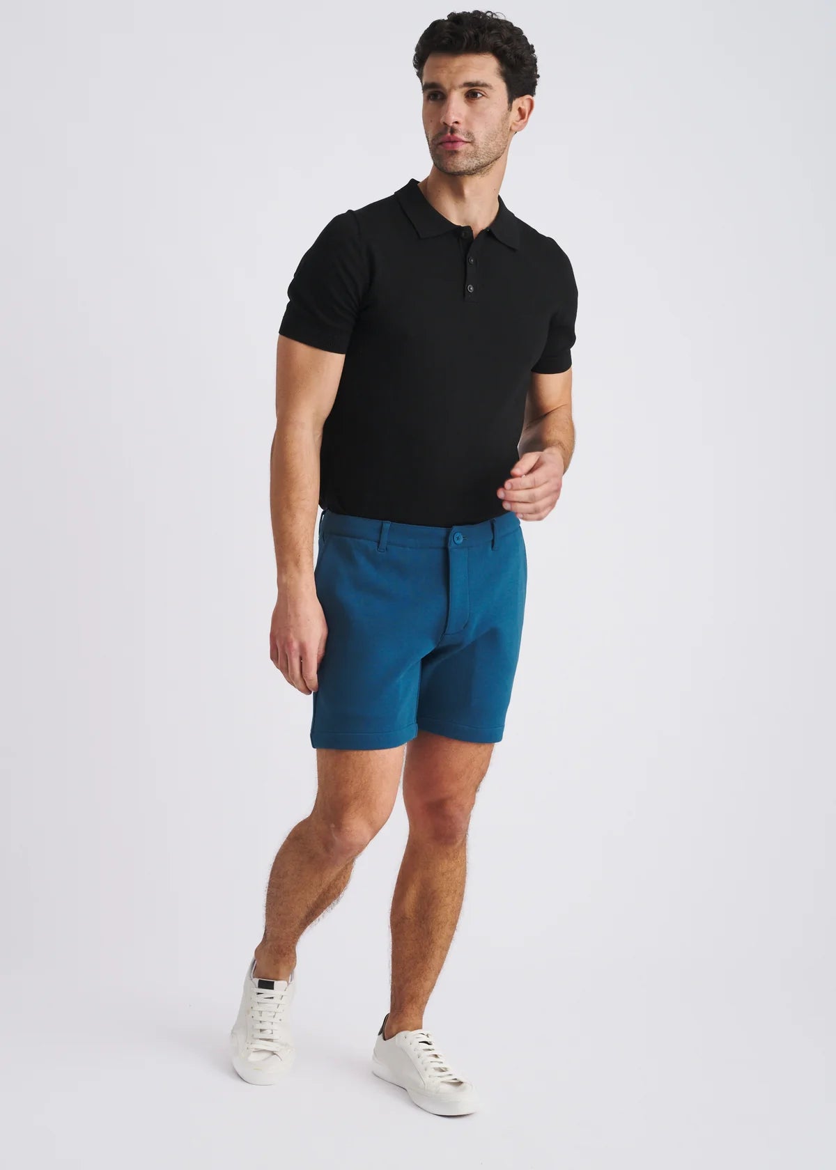 Textured Stretch Chino Short (Petrol)