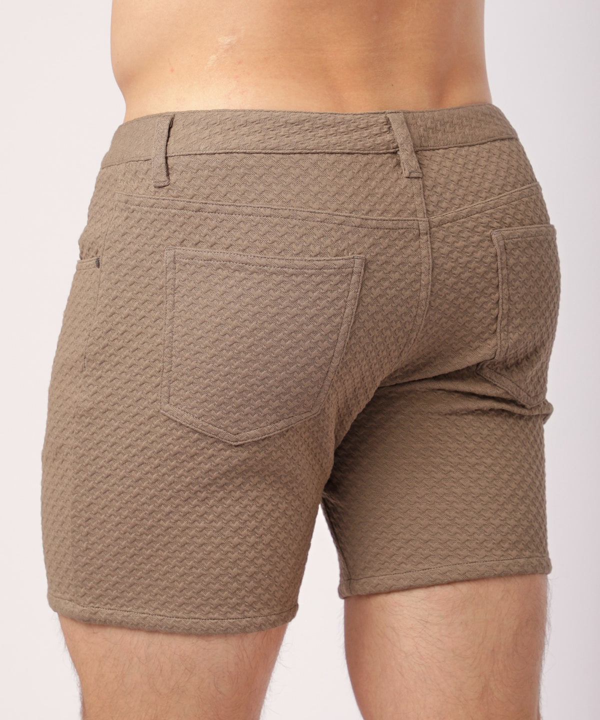 Textured Jacquard Knit Shorts (Battallion)