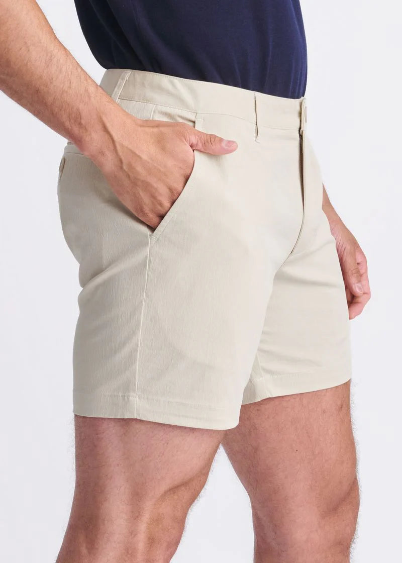 Crinkle Stretch Chino Short (Bone)
