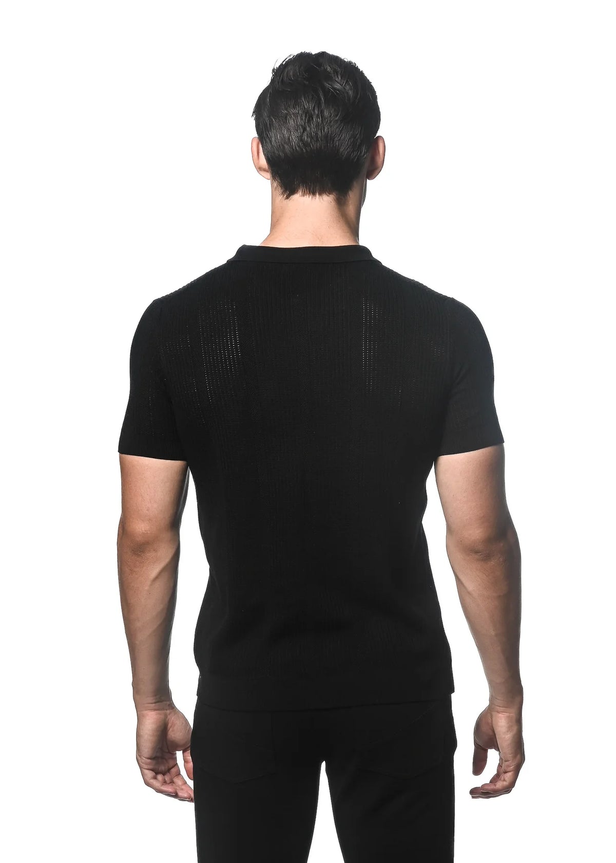 6" Inseam Textured Stretch Knit Short (Black)