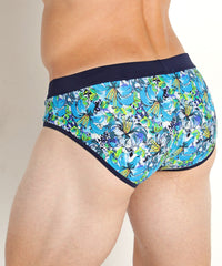 Freestyle Swim Brief w/Removable Cup (Teal Citrus Floral)