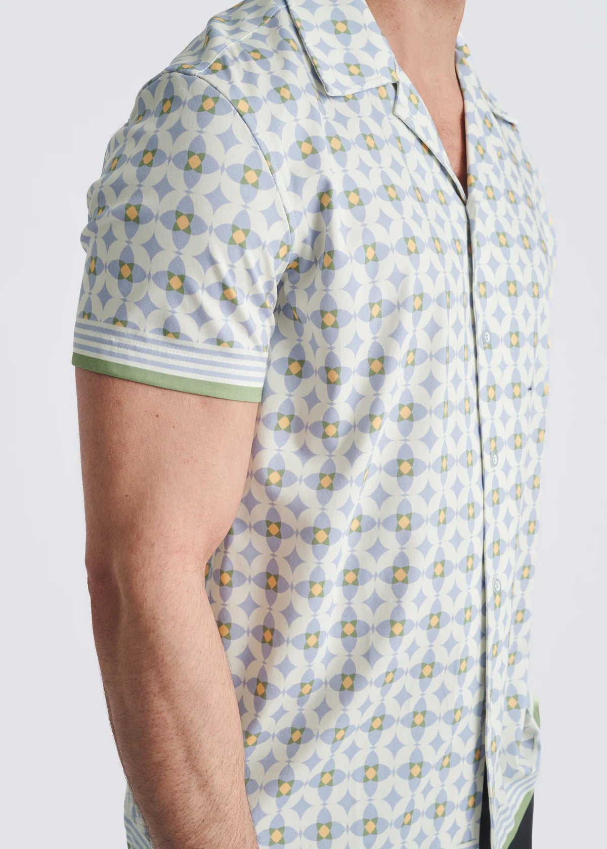 Modal Border Shirt (Slate/Latte)