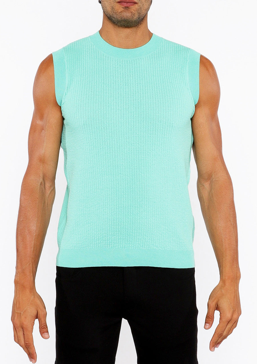 Textured Knit Sleeveless Vest (Bud)