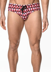 Freestyle Swim Brief w/Removable Cup (Poppy Circle)
