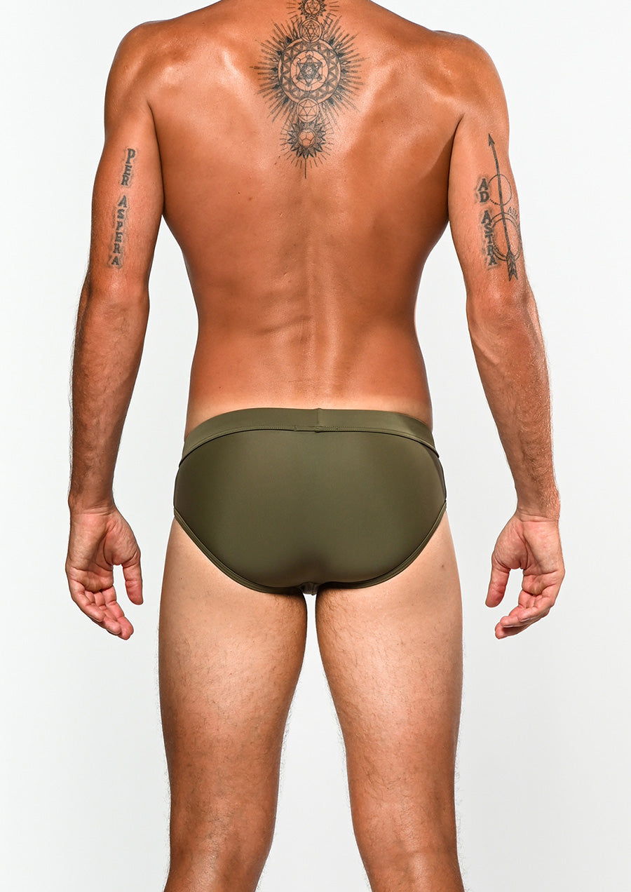 Freestyle Swim Brief w/ Removable Cup (Army)