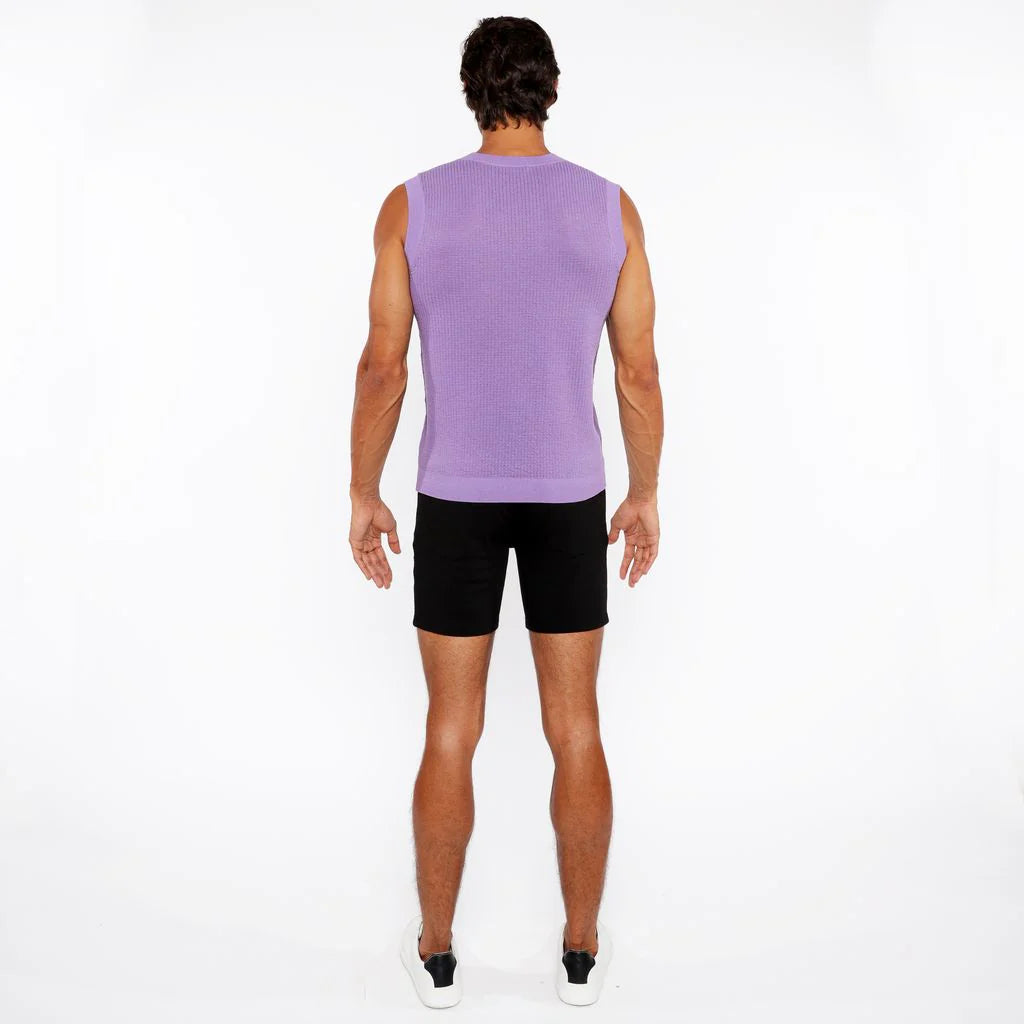 Open Knit Vest (Lilac)