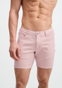 5" Stretch Knit Jean Short (Tea Rose)