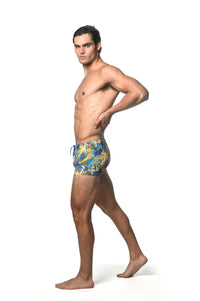 Printed Swim Trunks (Royal/Gold Jungle)