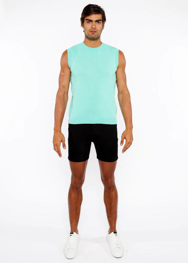 Textured Knit Sleeveless Vest (Bud)