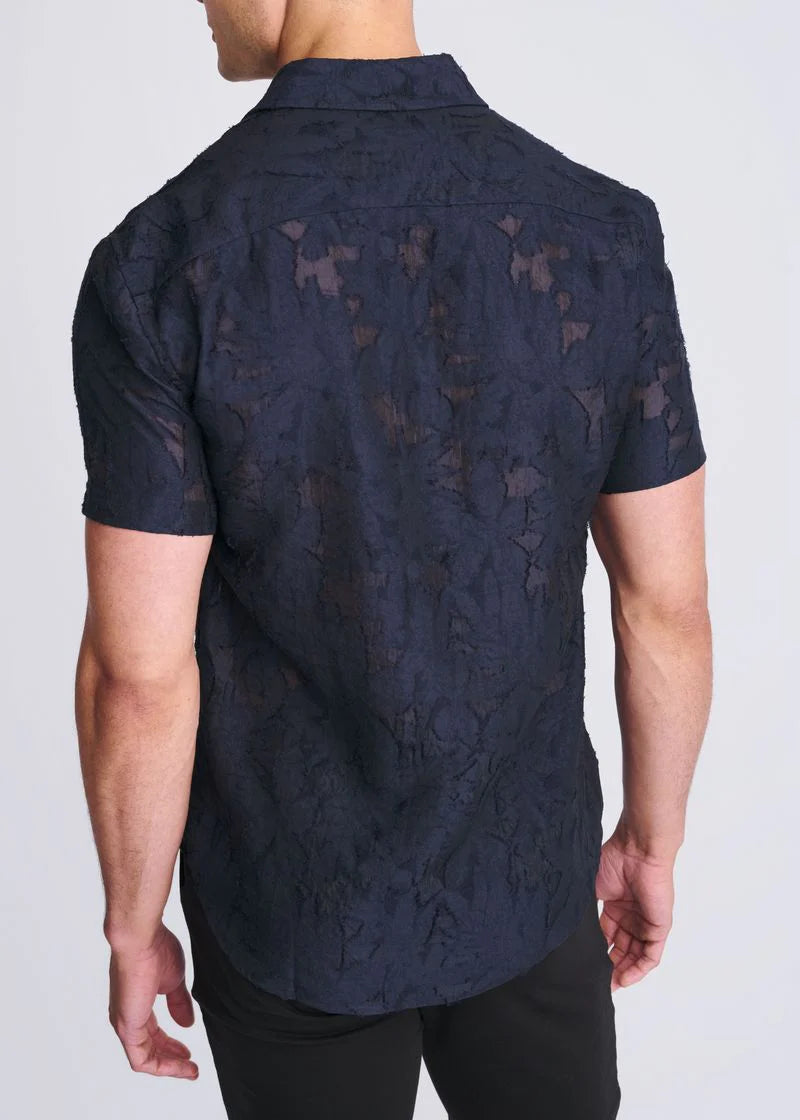 Lightweight Jacquard Shirt (Navy)