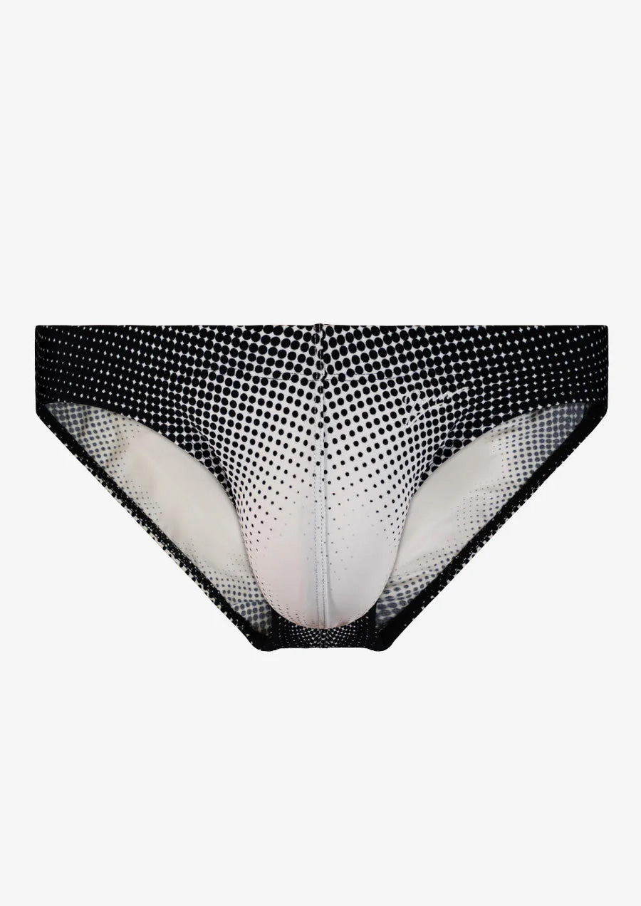 Comic Swim Brief (V20) (Black and White)