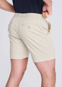 Crinkle Stretch Chino Short (Bone)