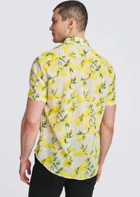 Printed Linen/Tencel Shirt (Ecru Lemon)