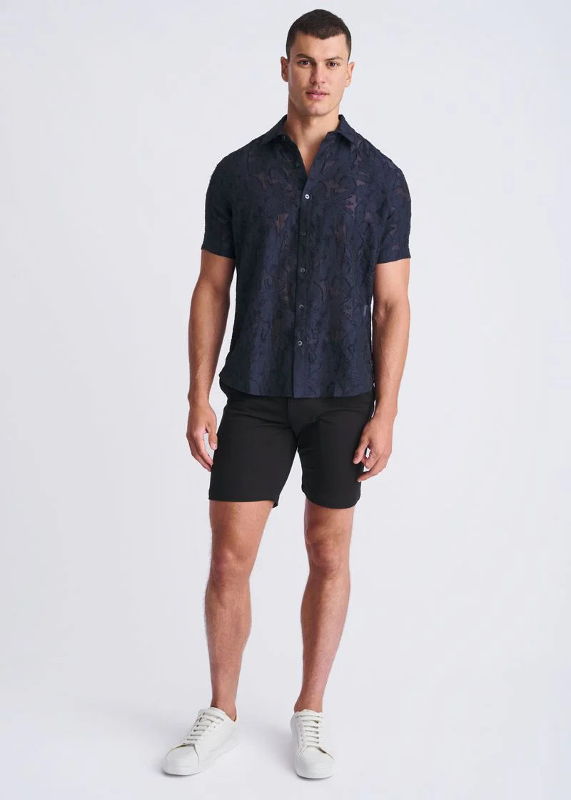 Lightweight Jacquard Shirt (Navy)
