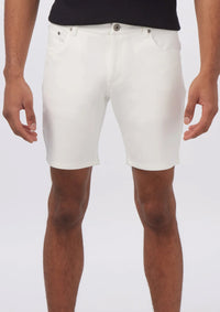 8" Stretch Knit Jean Shorts (Off White)
