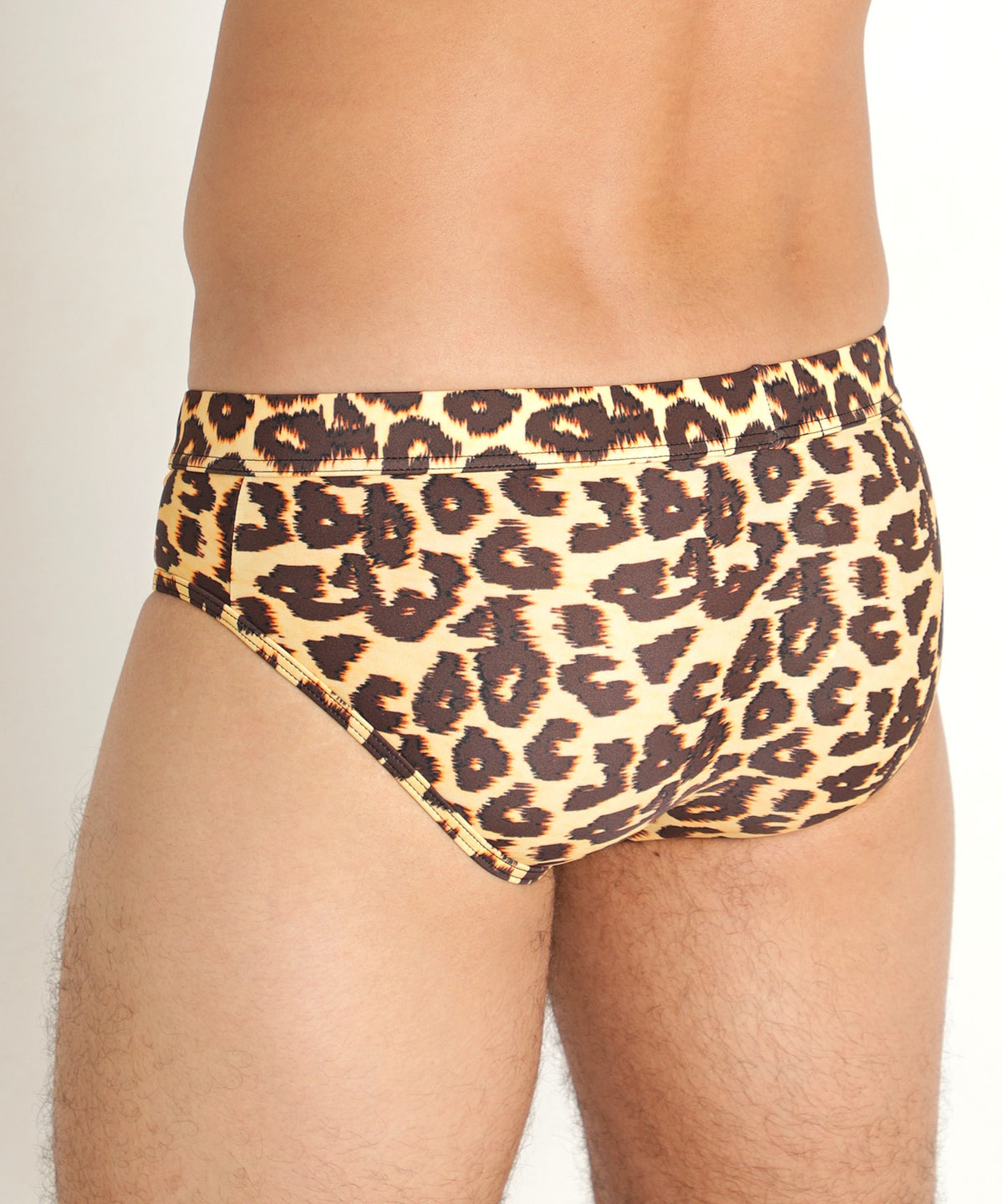 Freestyle Swim Brief w/ Removable Cup (Honey Brown Leopard)