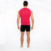 Pointelle Tux Open Knit Vest (Amaranth)