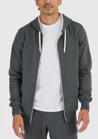 Fleece French Terry Hoodie (Charcoal Heather)