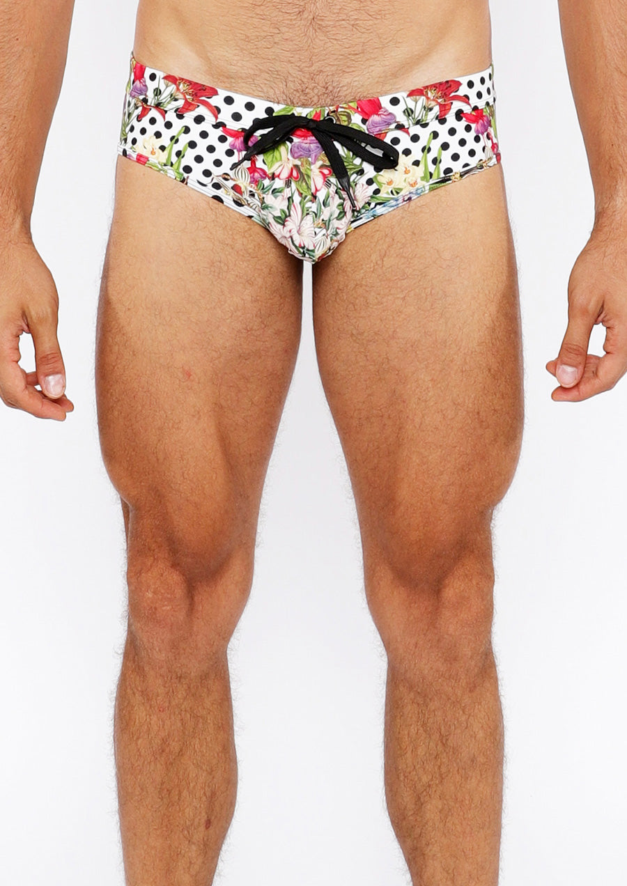 Printed Swim Brief (Black/White Dots)