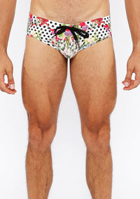 Printed Swim Brief (Black/White Dots)