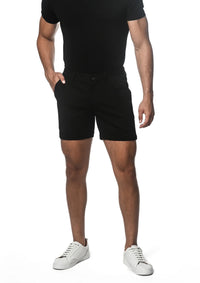 6" Inseam Textured Stretch Knit Short (Black)