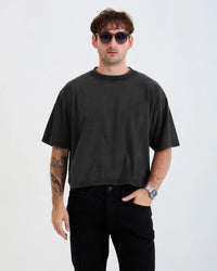 Oversized Cropped Tee (Black)