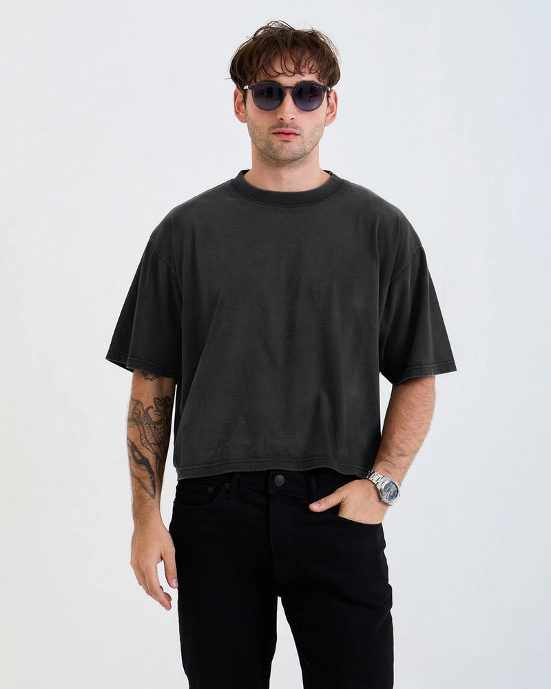 Oversized Cropped Tee (Black)