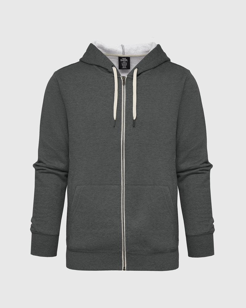 Fleece French Terry Hoodie (Charcoal Heather)