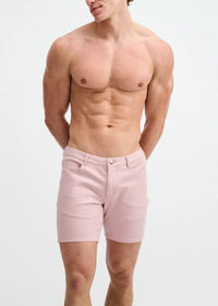 5" Stretch Knit Jean Short (Tea Rose)