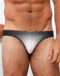 Comic Swim Brief (V20) (Black and White)