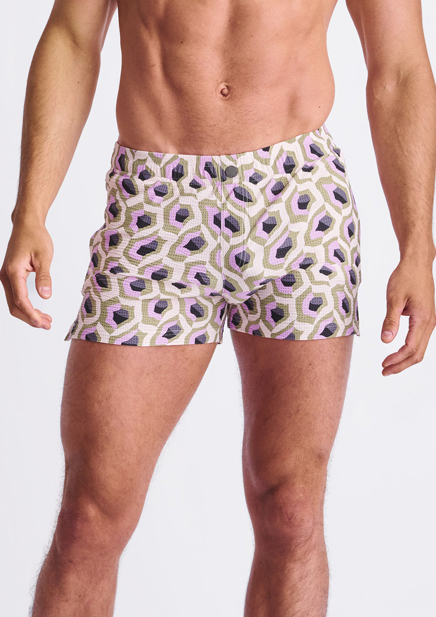 Printed Seersucker Swim Shorts (Lilac/Sprout)