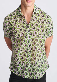 Cotton/Silk Short Sleeve Shirt (Lilac/Sprout)