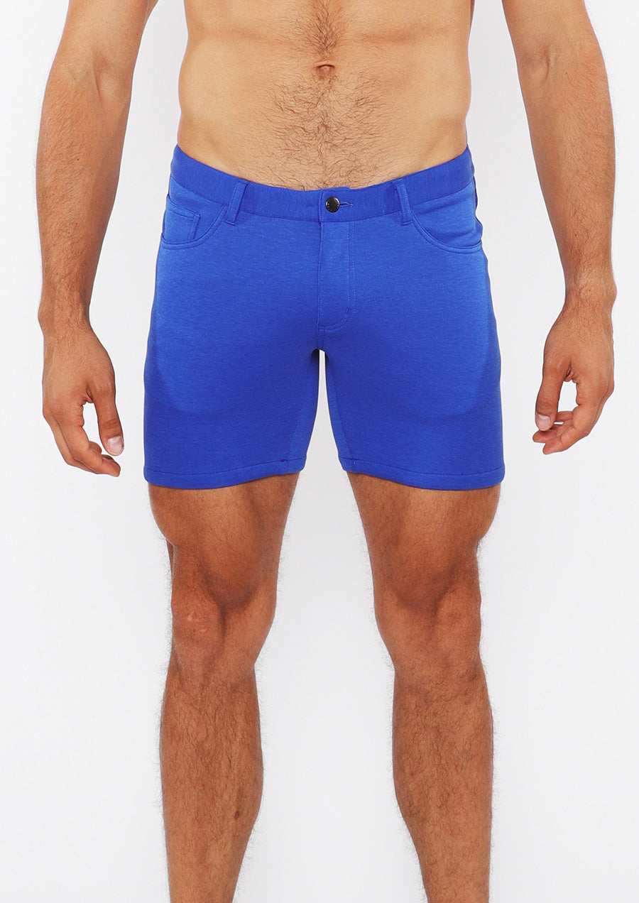 Textured Fine Cord Shorts (Cobalt)
