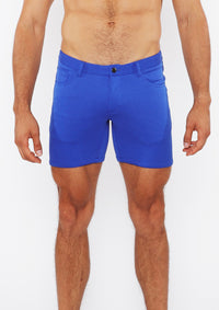 Textured Fine Cord Shorts (Cobalt)