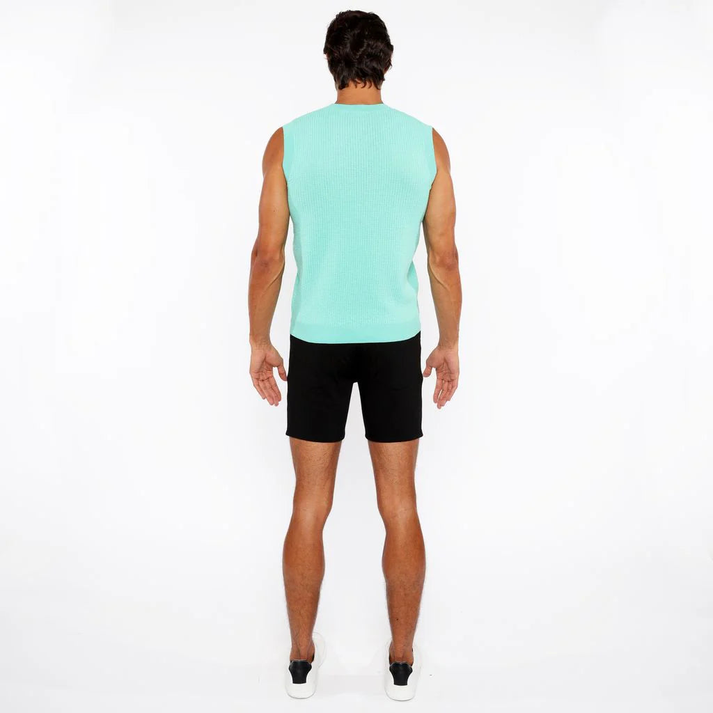 Textured Knit Sleeveless Vest (Bud)